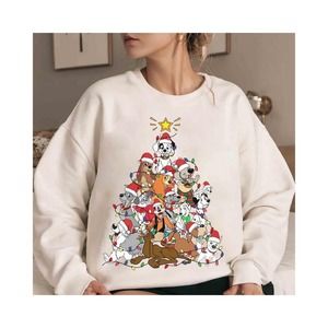 Disney Dog Characters Group Christmas Tree Light Sweatshirt